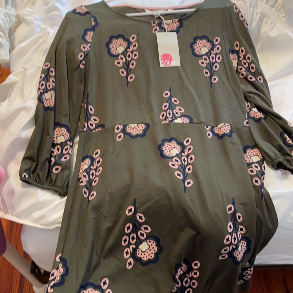 SOLD Boden Olive Green Quarter Sleeve Dress
